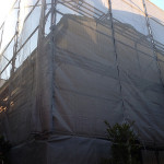 6.農業用倉庫の屋根を塗るための足場組みが完成
