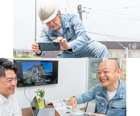 定期点検、お客様へご説明している様子