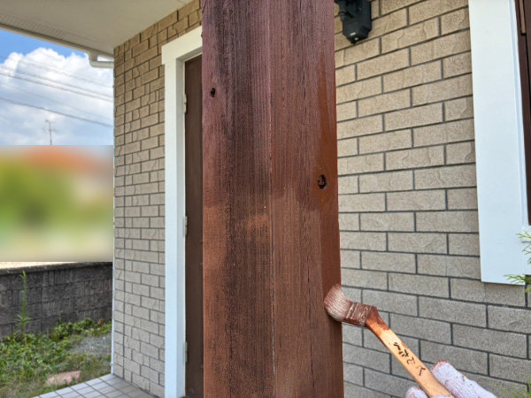 菰野町_木部塗装_施工中3