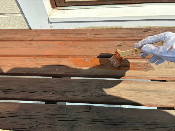 菰野町_木部塗装_施工中2