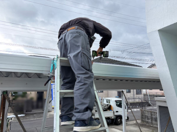 いなべ市I様_カーポート新設ビスどめ