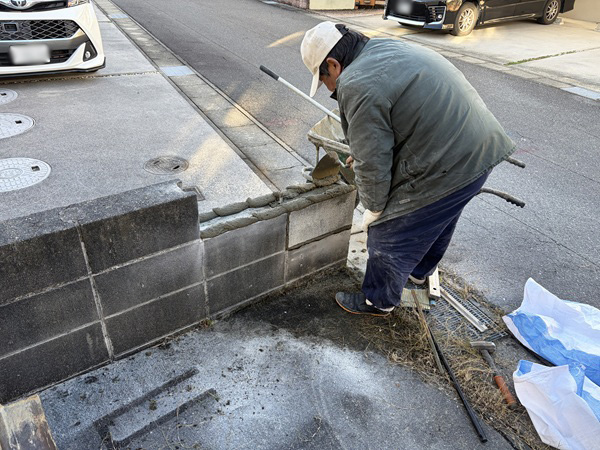 四日市市-W様邸-ブロック塀-モルタル