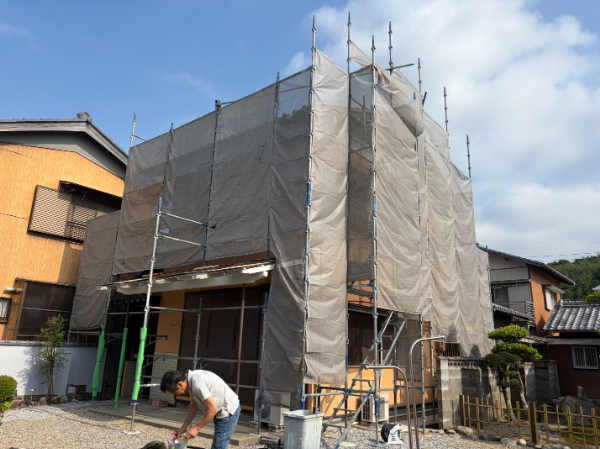 四日市市-I様邸-外壁塗装-足場